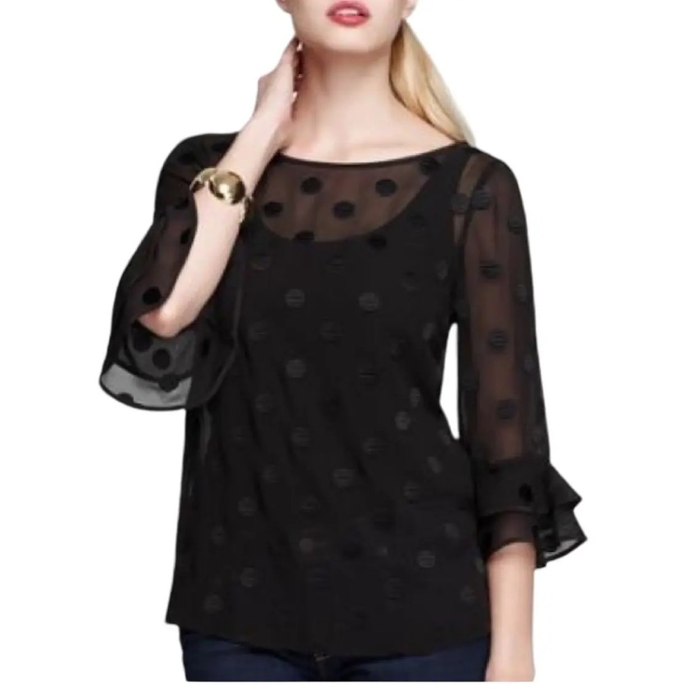 Sheer silk polka dot Kate spade top